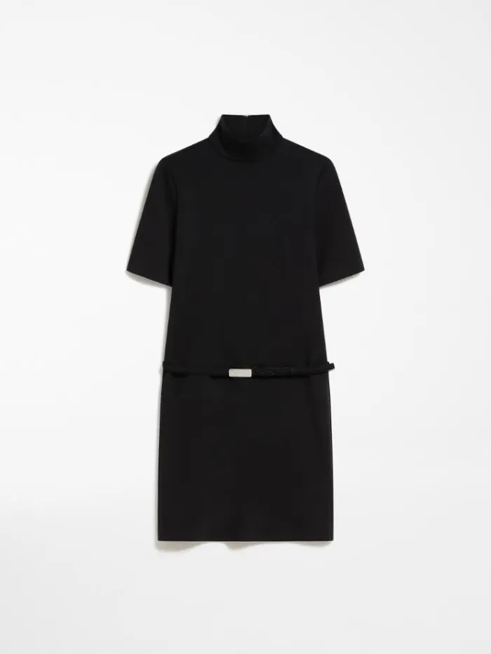 Woman Stretch Wool Jersey Dress Black Maxmara Dresses Woman Stretch Wool Jersey Dress Black Maxmara Dresses
