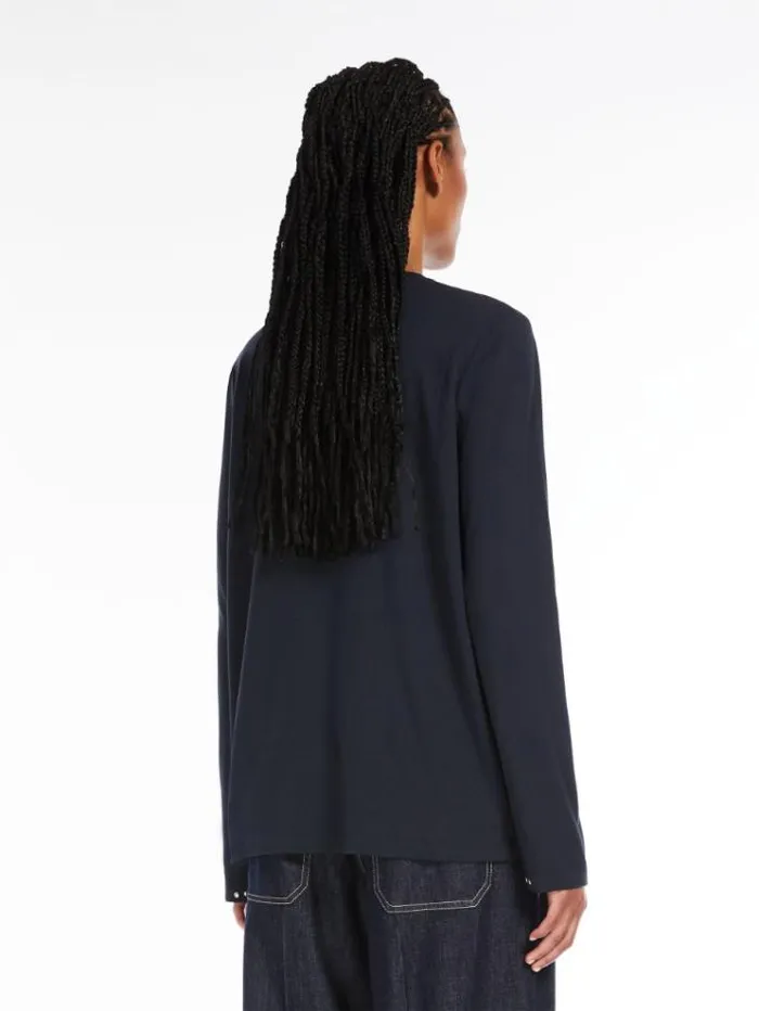Woman Studded Jersey Tshirt Ultramarine Maxmara Tshirts Woman Studded Jersey Tshirt Ultramarine Maxmara Tshirts