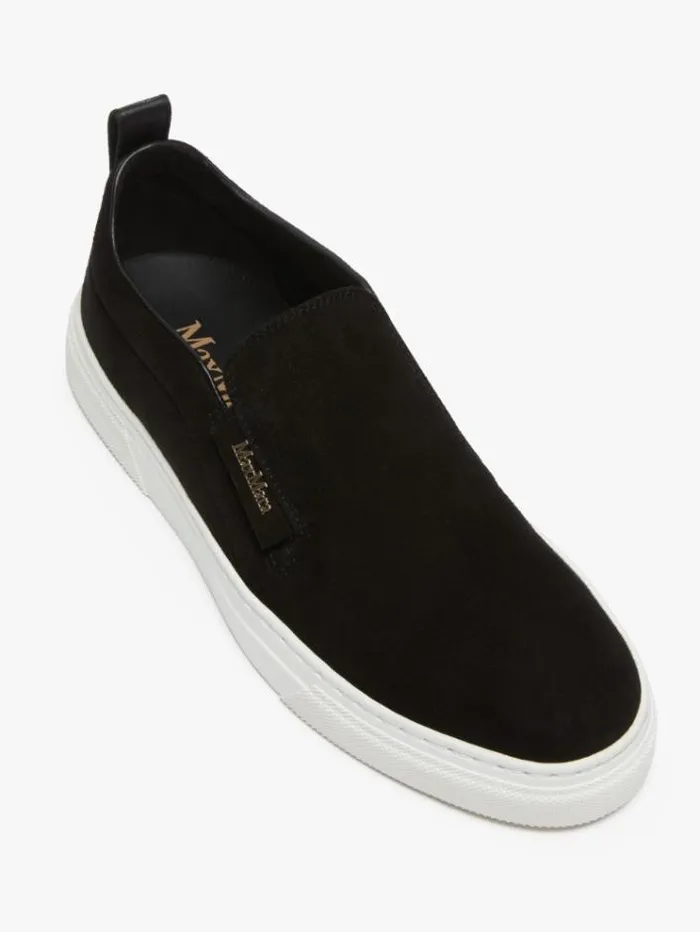 Woman Suede Slipons Black Maxmara Sneakers Woman Suede Slipons Black Maxmara Sneakers
