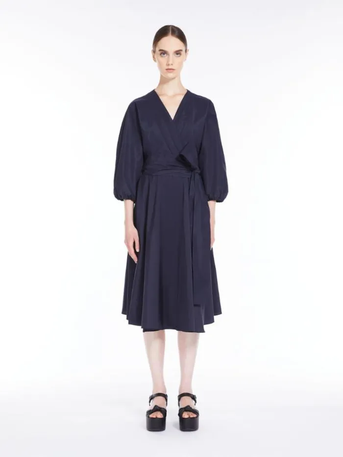 Woman Taffeta Wrap Dress Navy Maxmara Dresses