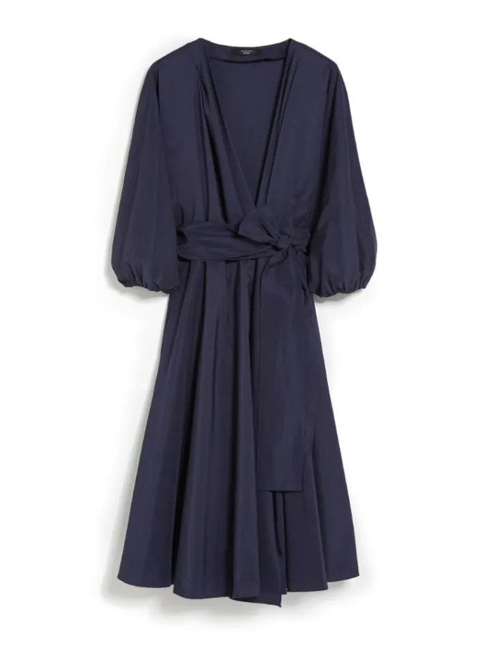 Woman Taffeta Wrap Dress Navy Maxmara Dresses Woman Taffeta Wrap Dress Navy Maxmara Dresses