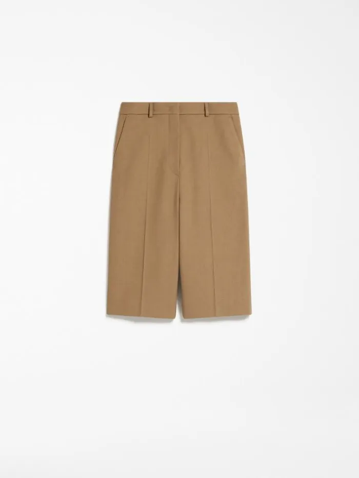 Woman Tailoringinspired Bermuda Shorts In Cotton And Viscose Beige Maxmara Trousers Woman Tailoringinspired Bermuda Shorts In Cotton And Viscose Beige Maxmara Trousers