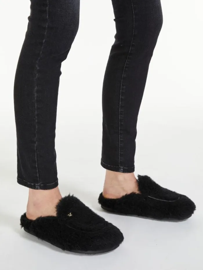 Woman Teddy Mules Black Maxmara Flat Shoes Woman Teddy Mules Black Maxmara Flat Shoes
