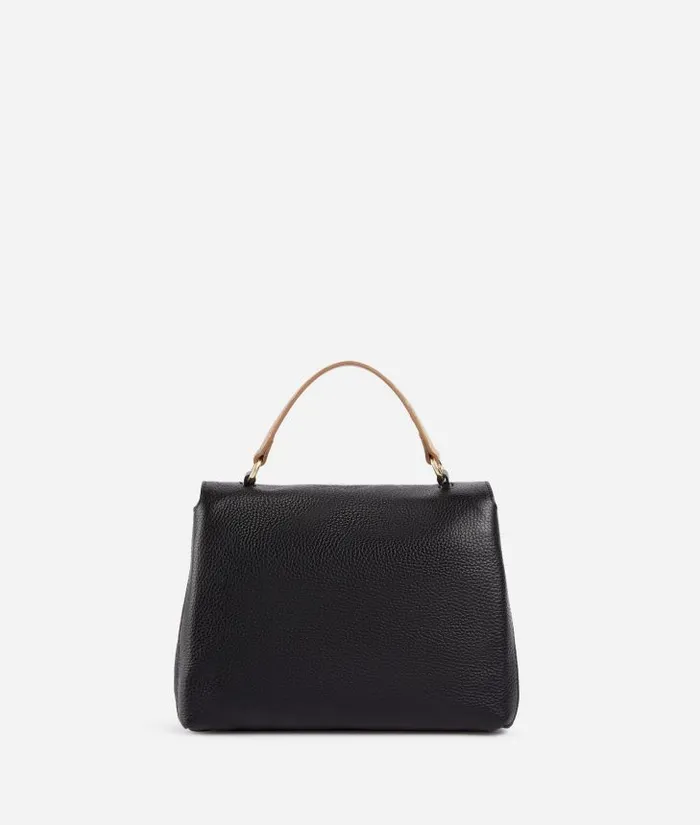 Woman Top Handle Bags Alviero Martini New Moon Leather Flap Handbag Black