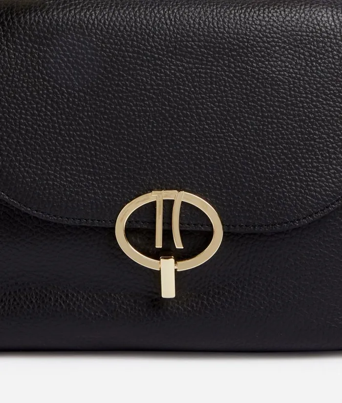Woman Top Handle Bags Alviero Martini New Moon Leather Flap Handbag Black