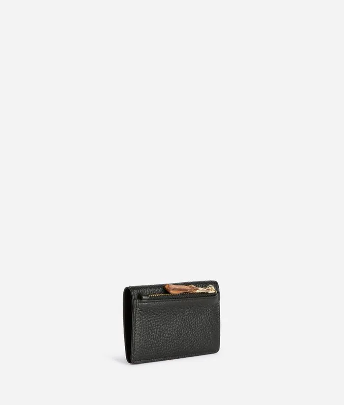 Woman Wallets Alviero Martini Universe Leather Supermini Bifold Wallet Black