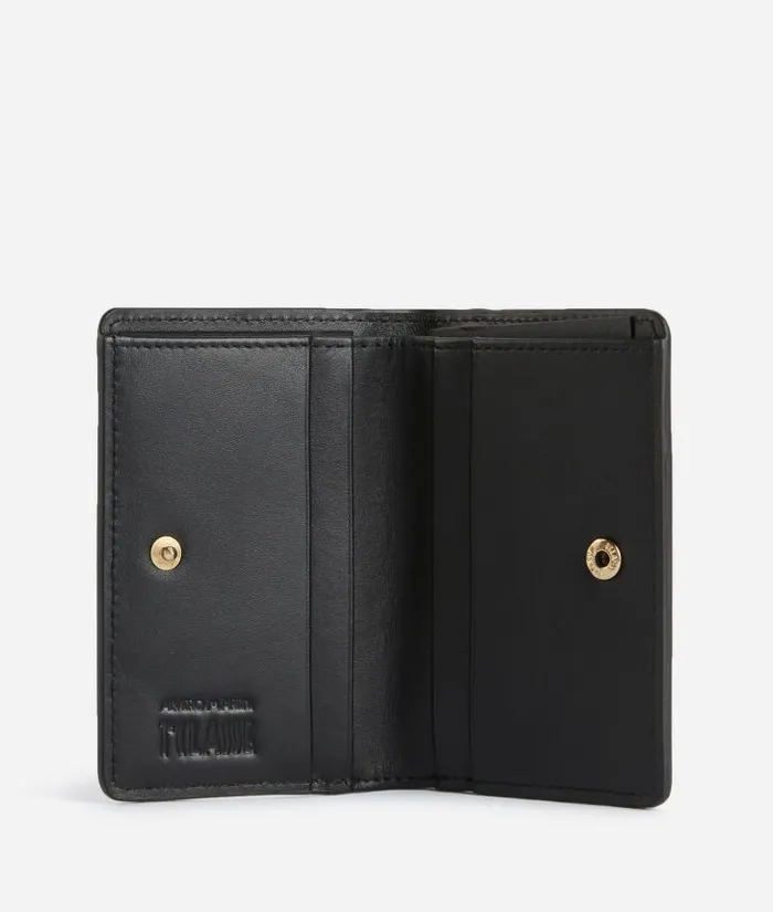 Woman Wallets Alviero Martini Universe Leather Supermini Bifold Wallet Black