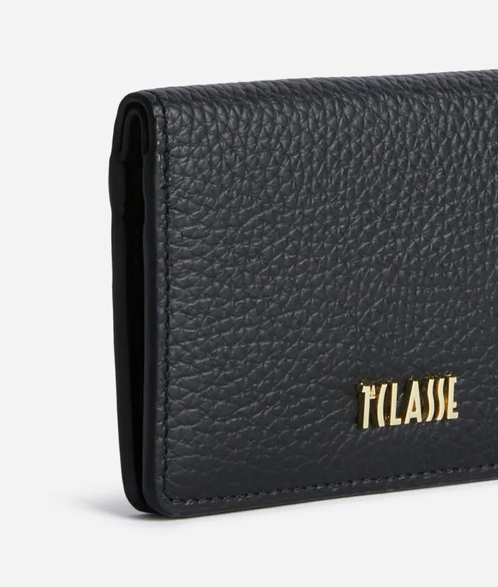 Woman Wallets Alviero Martini Universe Leather Supermini Bifold Wallet Black