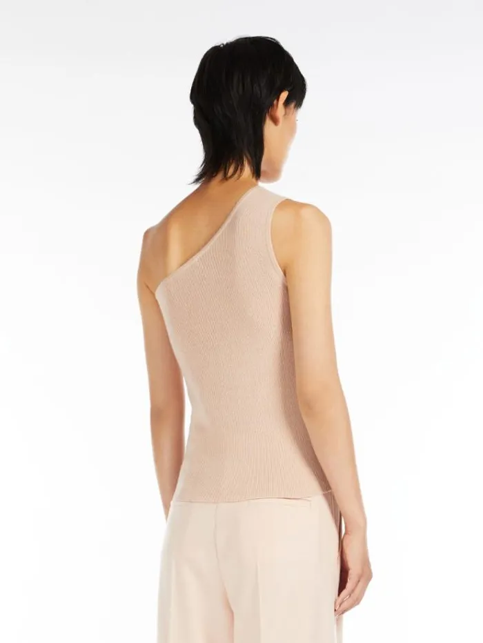 Woman Wool And Cashmere Oneshoulder Top Pink Maxmara Knitwear And Sweatshirts Woman Wool And Cashmere Oneshoulder Top Pink Maxmara Knitwear And Sweatshirts