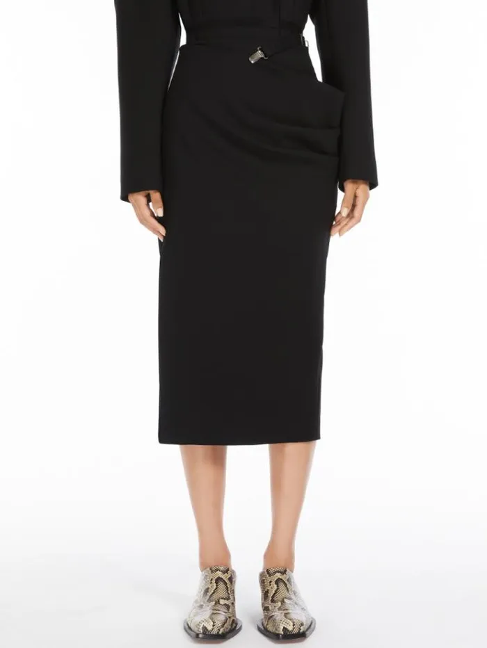 Woman Wool Skirt Black Maxmara Skirts