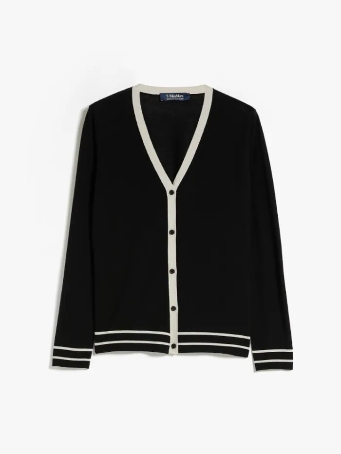 Woman Wool Yarn Cardigan Black Maxmara Knitwear And Sweatshirts Woman Wool Yarn Cardigan Black Maxmara Knitwear And Sweatshirts