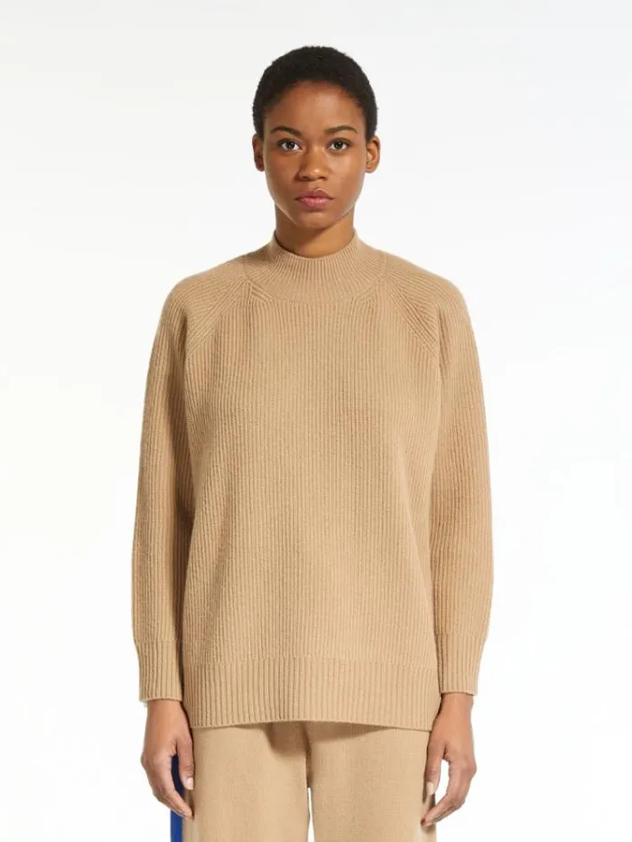 Woman Wool Yarn Sweater Camel Maxmara Knitwear And Sweatshirts