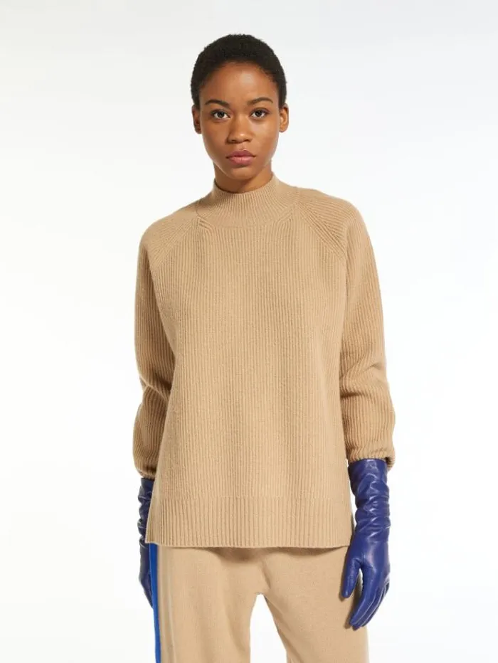 Woman Wool Yarn Sweater Camel Maxmara Knitwear And Sweatshirts Woman Wool Yarn Sweater Camel Maxmara Knitwear And Sweatshirts