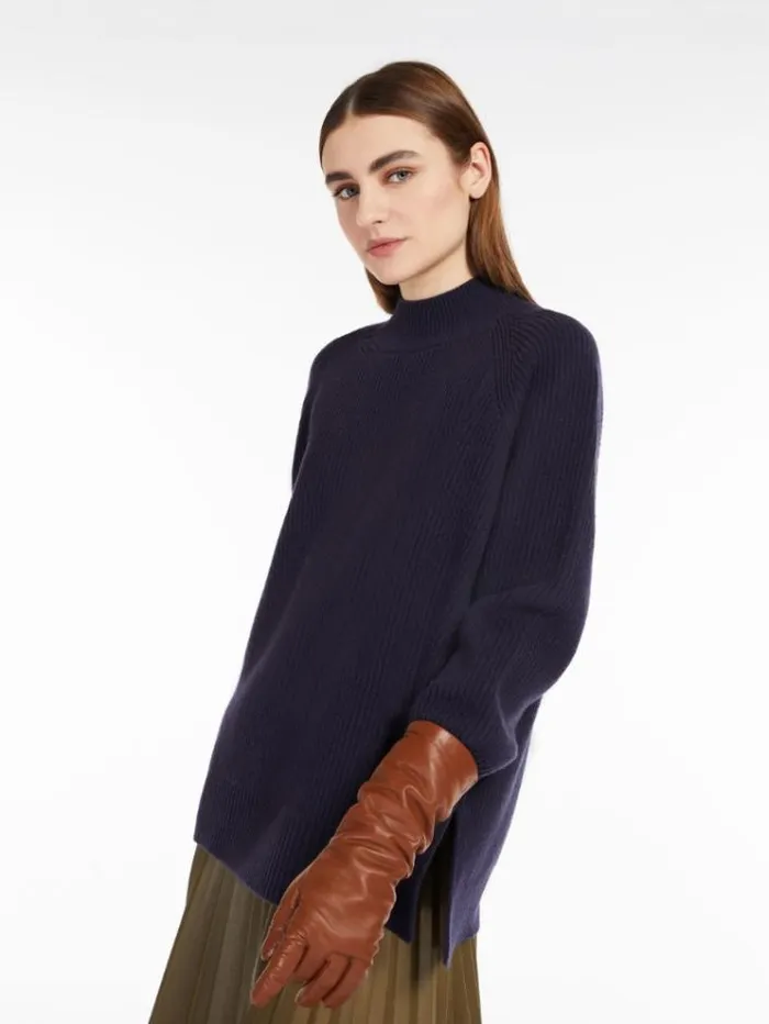Woman Wool Yarn Sweater Navy Maxmara Knitwear And Sweatshirts Woman Wool Yarn Sweater Navy Maxmara Knitwear And Sweatshirts