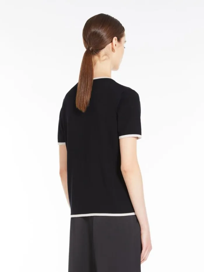 Woman Wool Yarn Tshirt Black Maxmara Knitwear And Sweatshirts Woman Wool Yarn Tshirt Black Maxmara Knitwear And Sweatshirts