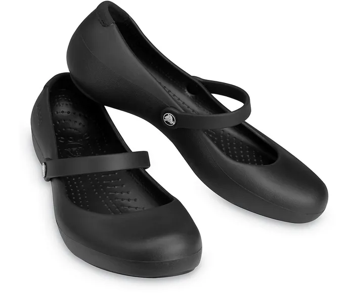 Women Alice Work Flat Black Crocs Flats