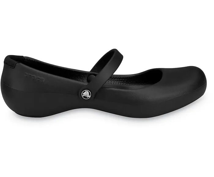 Women Alice Work Flat Black Crocs Flats