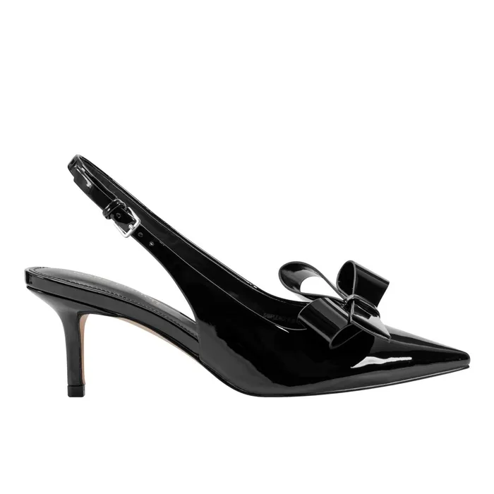 Women Allon Bow Slingback Pump Black Patent Marc Fisher Heels and Pumps