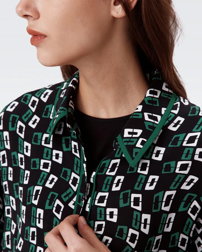 Women Alona Top Tiny Chain Spots Black DVF Tops