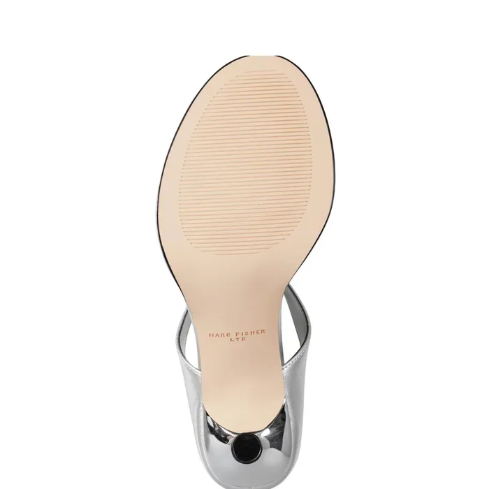 Women Alonde Heeled Slide Sandal Silver Marc Fisher Sandals