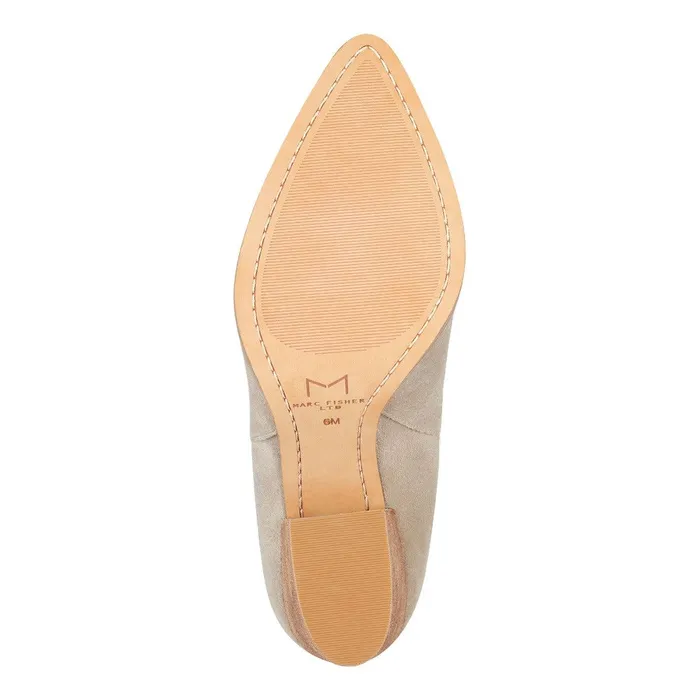 Women Alva Pointy Toe Bootie Light Natural Suede Marc Fisher Boots and Booties