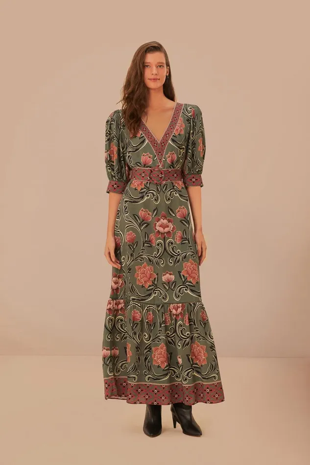 Women Arabesque Floral Green Maxi Dress Arabesque Floral Green FARM Rio Maxi Dresses Women Arabesque Floral Green Maxi Dress Arabesque Floral Green FARM Rio Maxi Dresses