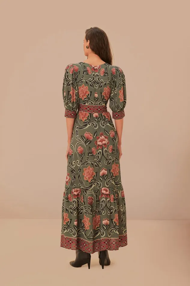 Women Arabesque Floral Green Maxi Dress Arabesque Floral Green FARM Rio Maxi Dresses