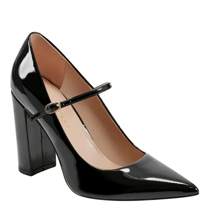 Women Artie Mary Jane Pump Black Patent Leather Marc Fisher Heels and Pumps