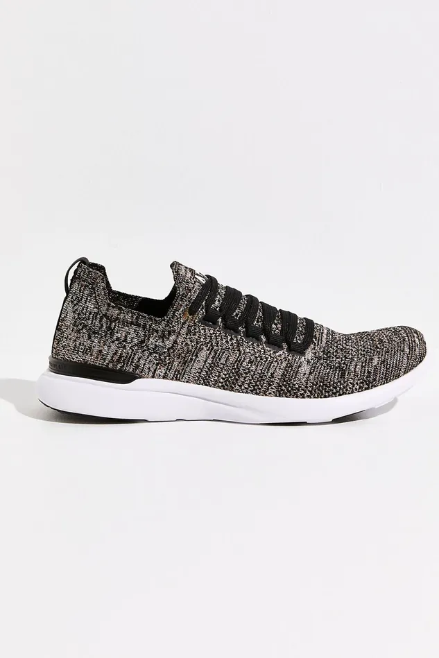 Women Athletic Shoes Free People APL Techloom Breeze Metallic Sneakers Black Gold Silver