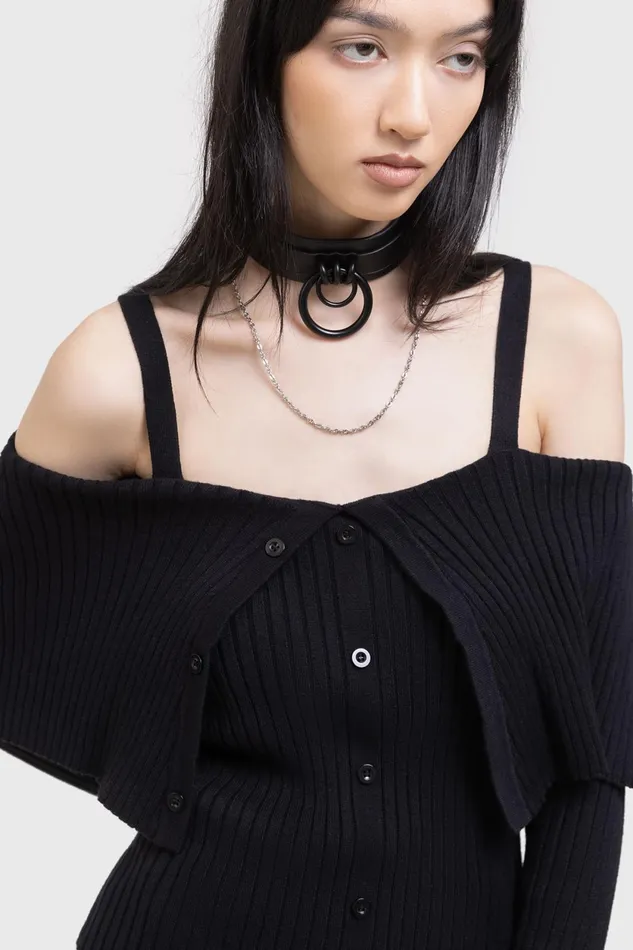Women Basics Killstar Shadow Empress Knit Top