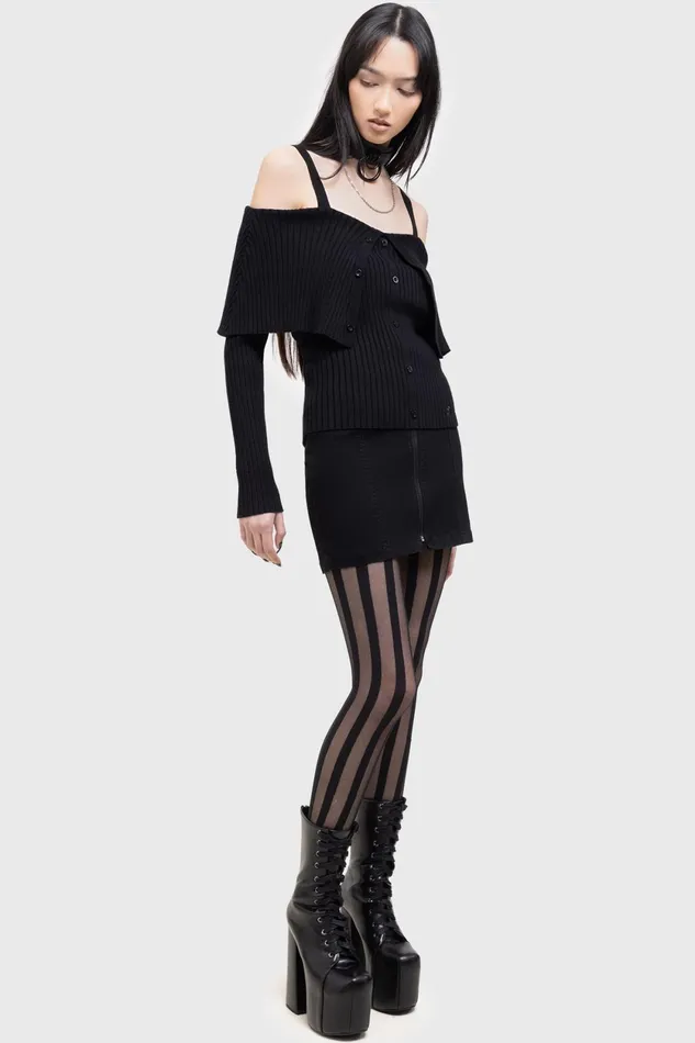 Women Basics Killstar Shadow Empress Knit Top
