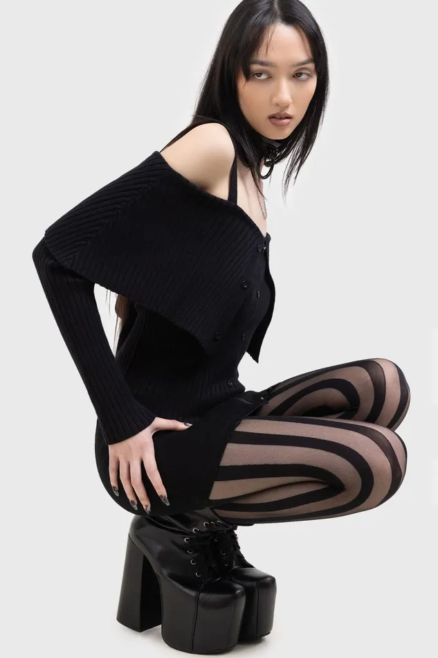 Women Basics Killstar Shadow Empress Knit Top