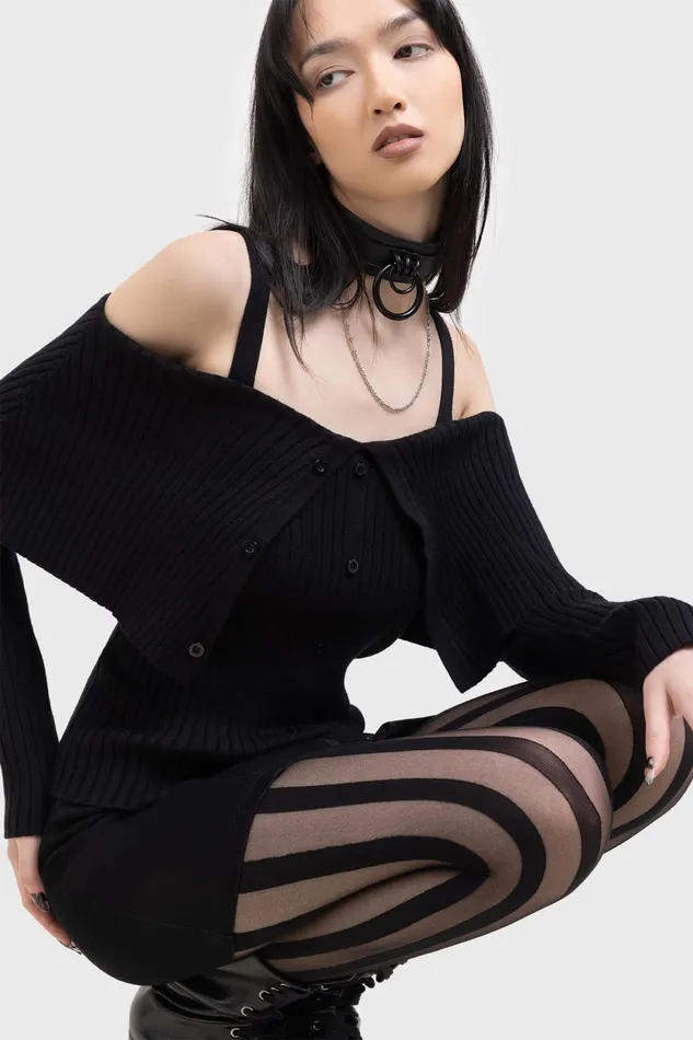 Women Basics Killstar Shadow Empress Knit Top