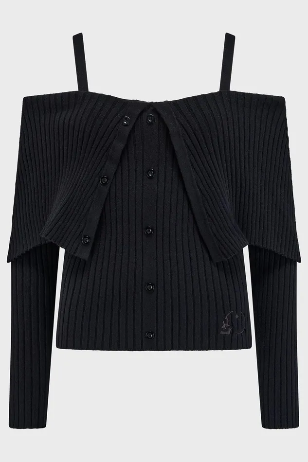 Women Basics Killstar Shadow Empress Knit Top