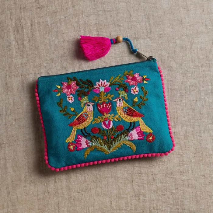Women Birds In Paradise Pouch Blue Sundance Catalog Jewelry Storage Women Birds In Paradise Pouch Blue Sundance Catalog Jewelry Storage