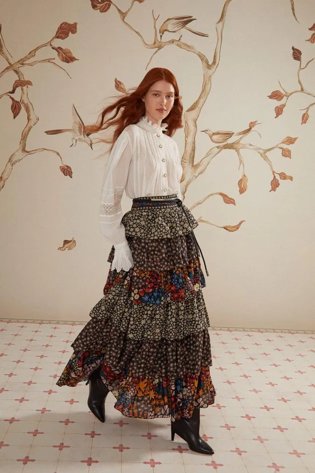 Women Black Jujus Garden Midi Skirt Jujus Garden Black FARM Rio Skirts