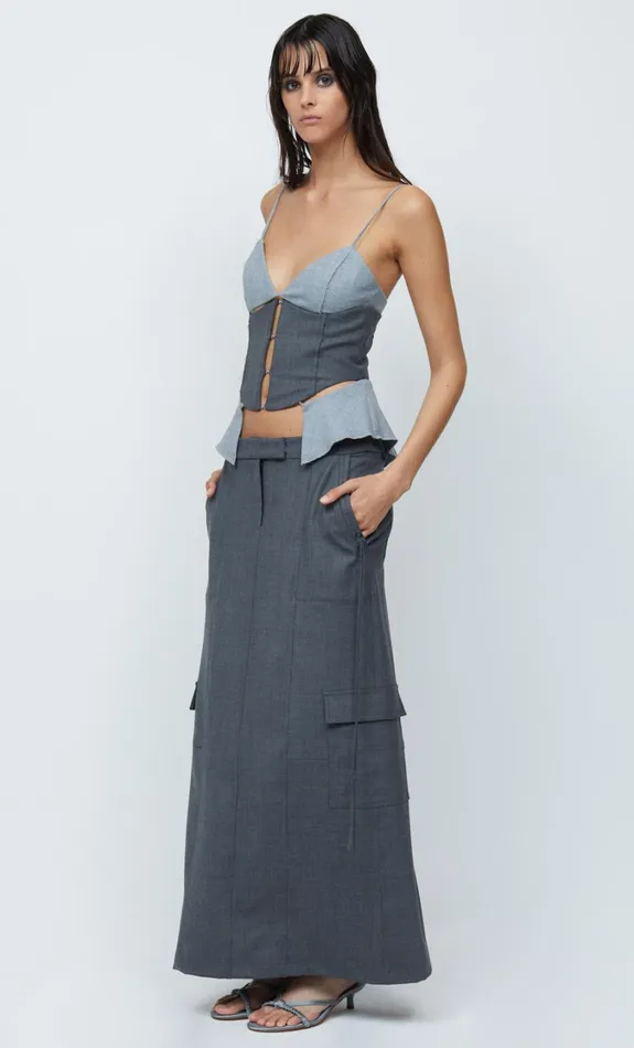 Women Bottoms Bec Bridge HEIDI MIDI SKIRT Charcoal