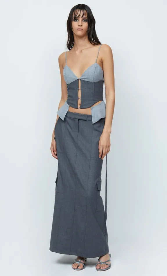 Women Bottoms Bec Bridge HEIDI MIDI SKIRT Charcoal
