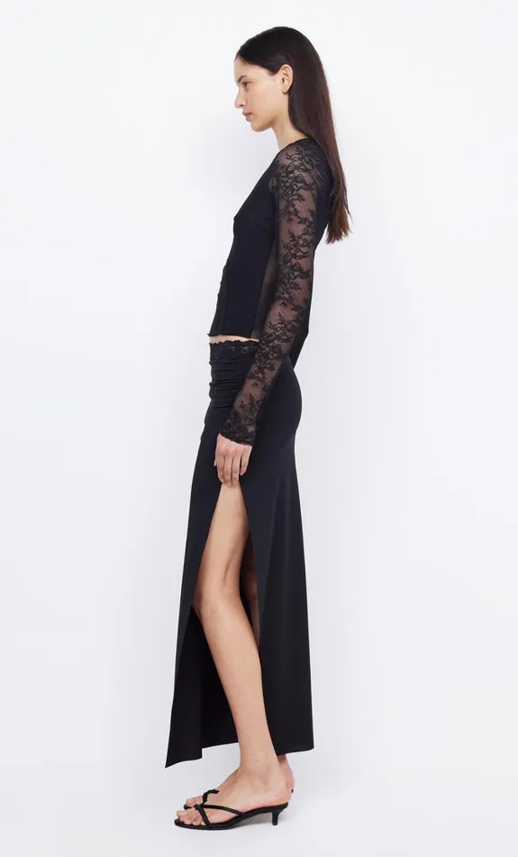 Women Bottoms Bec Bridge RIA SPLIT MIDI SKIRT Black