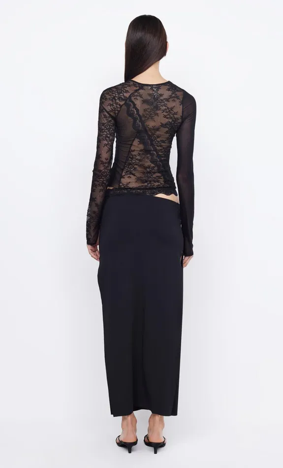 Women Bottoms Bec Bridge RIA SPLIT MIDI SKIRT Black