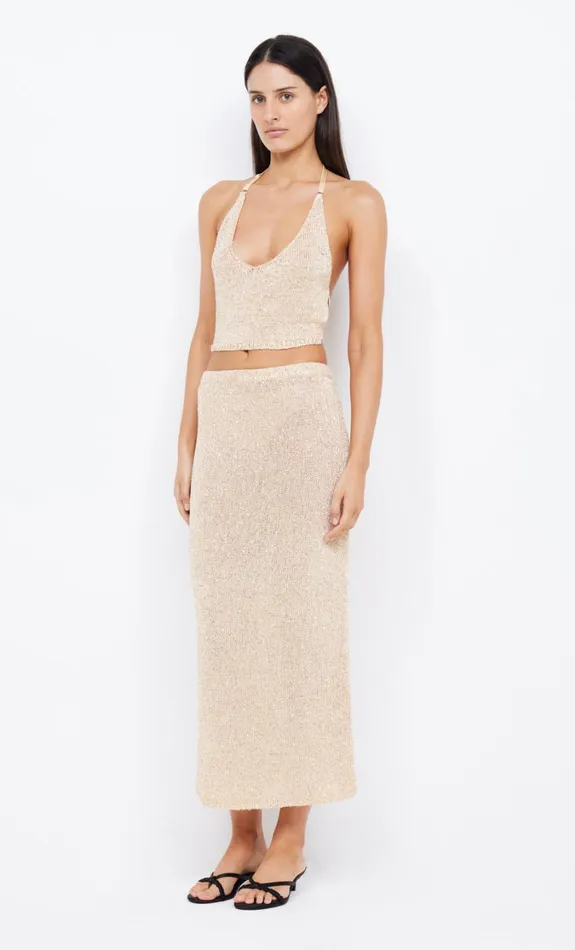 Women Bottoms Bec Bridge SADIE SEQUIN KNIT MAXI SKIRT Gold