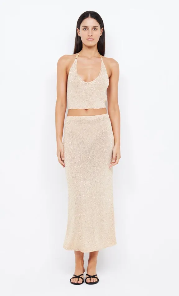 Women Bottoms Bec Bridge SADIE SEQUIN KNIT MAXI SKIRT Gold