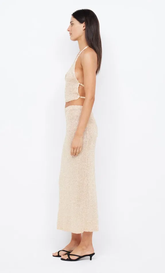 Women Bottoms Bec Bridge SADIE SEQUIN KNIT MAXI SKIRT Gold