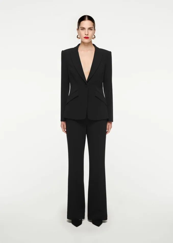 Women Bottoms Roland Mouret Wide Leg Stretch Cady Trouser