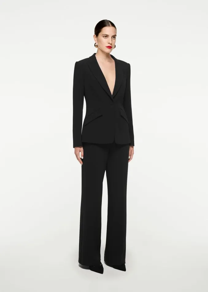 Women Bottoms Roland Mouret Wide Leg Stretch Cady Trouser