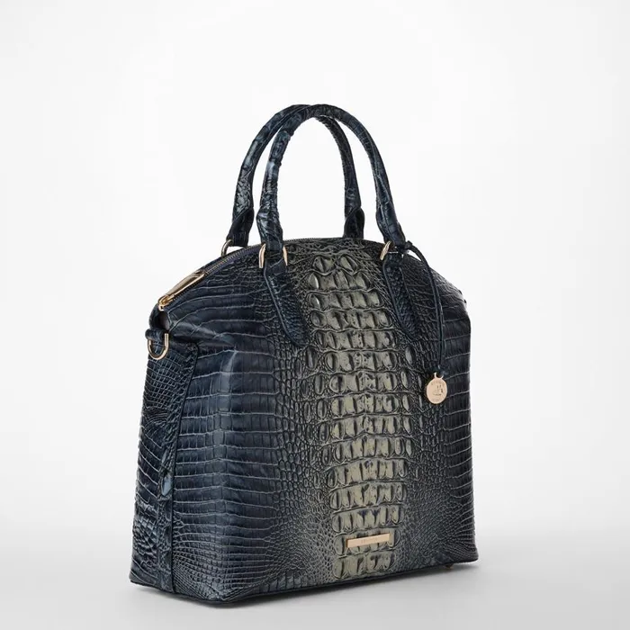 Women Brahmin Satchels Large Duxbury Satchel Twilight Blue Ombre Melbourne