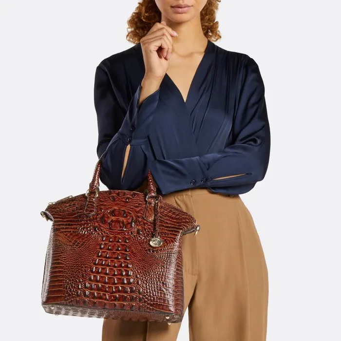 Women Brahmin Satchels Large Duxbury Satchel Twilight Blue Ombre Melbourne