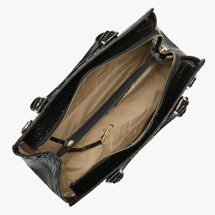 Women Brahmin Satchels Small Finley Black Melbourne