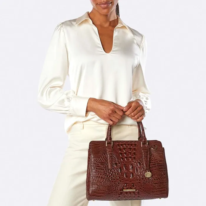 Women Brahmin Satchels Small Finley Black Melbourne