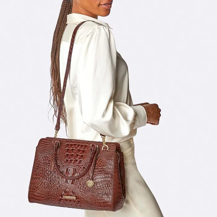 Women Brahmin Satchels Small Finley Black Melbourne